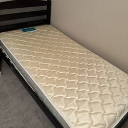 Twin Bed Frame AND Mattress AND Bedding