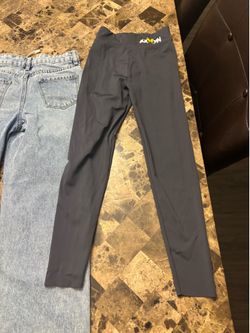 Girls workout pants, jeans and tennis shoes