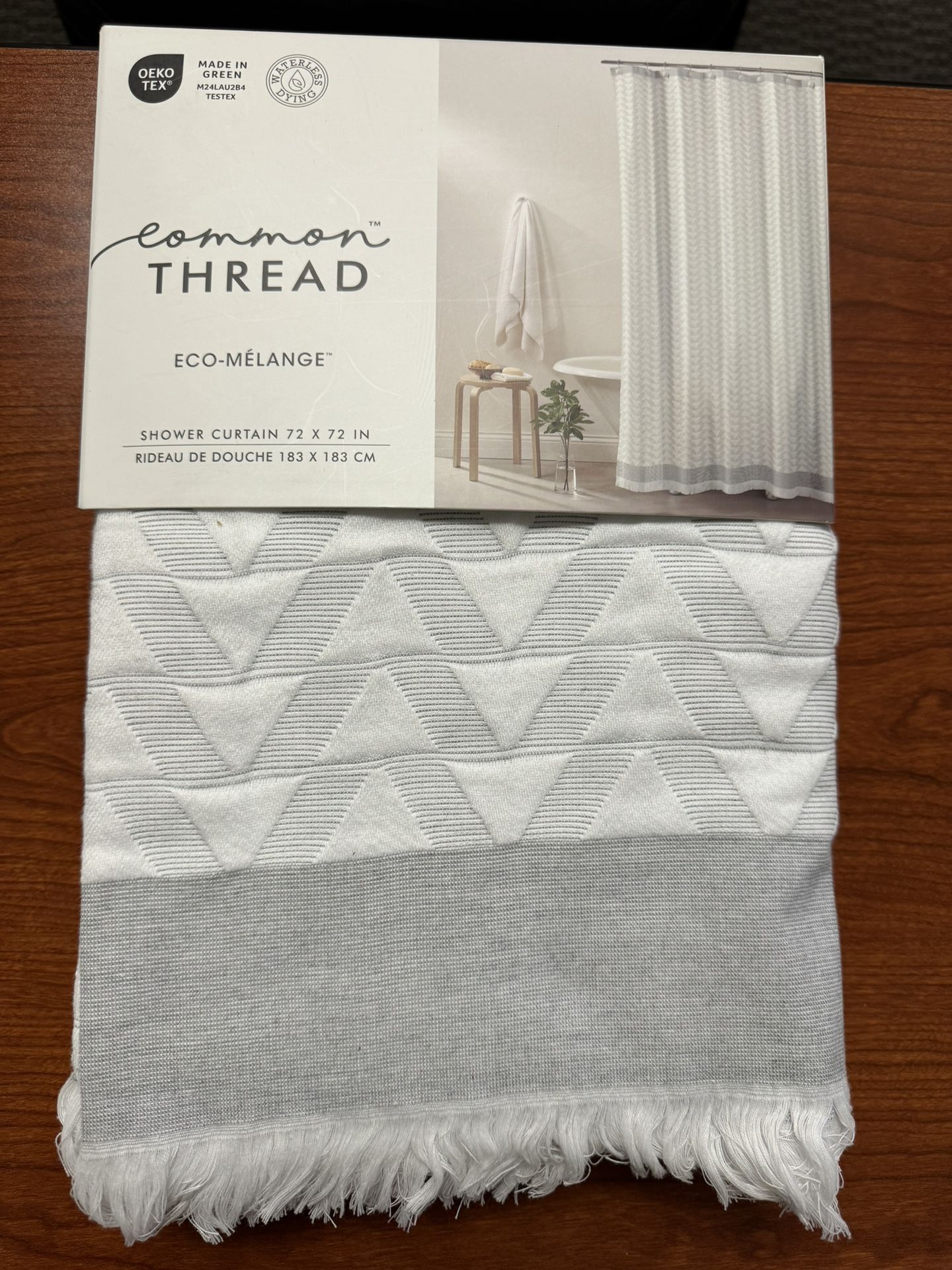 OEKO TEX COMMON THREAD SHOWER CURTAIN