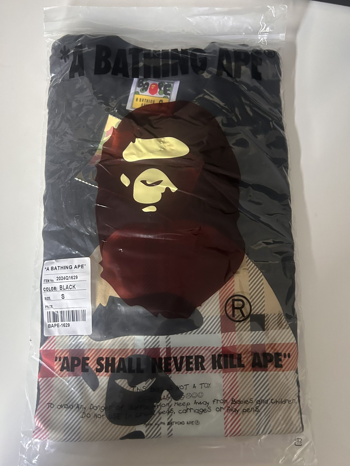 Bape x burberry black t shirt
