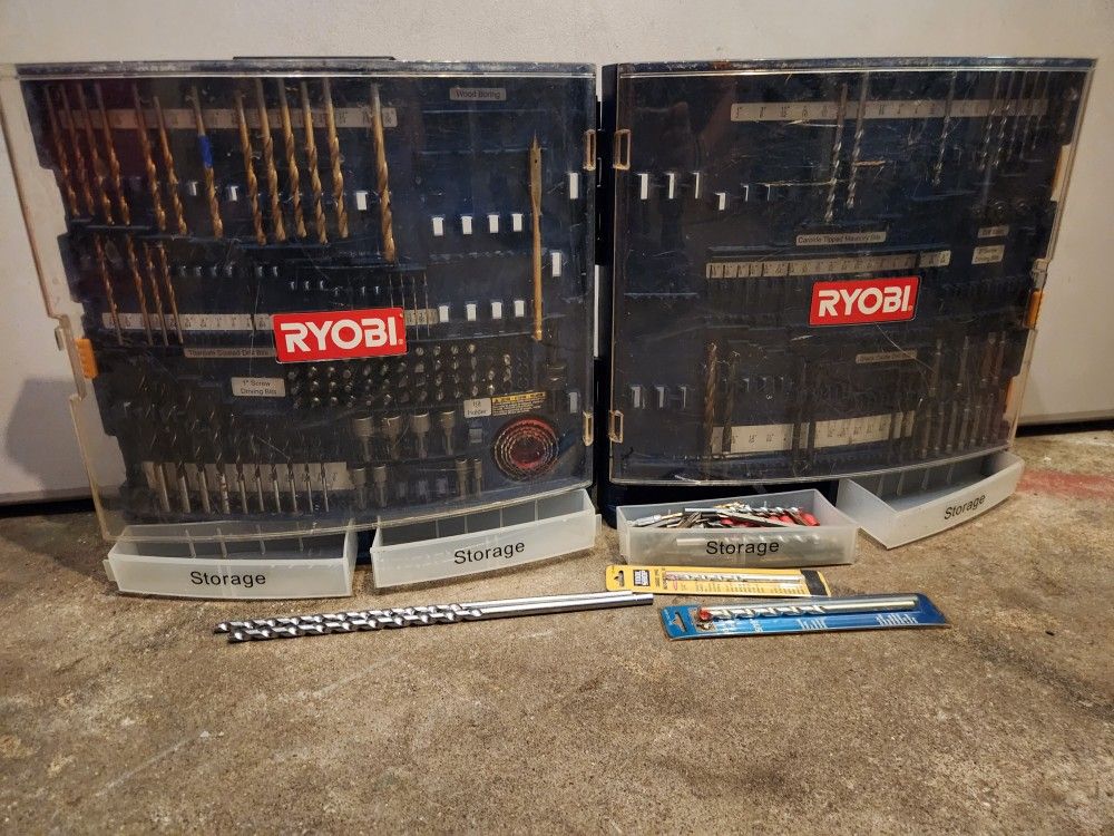 Miscellaneous Drill Bits And Drivers In RYOBI Carrying Case