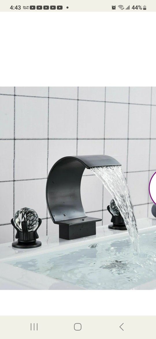 3 Waterfall Vanity Widespread Bathroom Faucet by Rozin