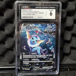 2024 Pokémon Vaporeon VMAX CGC 6 – Simplified Chinese Eevee Gift Box 006/009 Holo