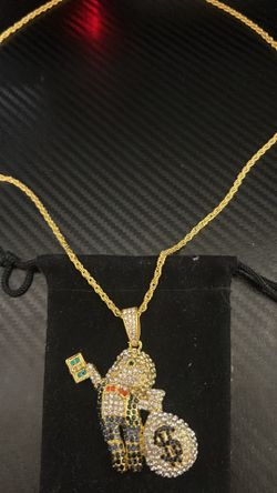 gold plated chain with dough boy pendants