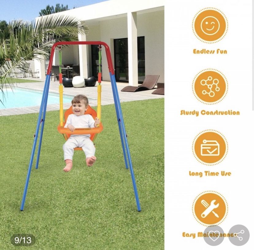 New in box Toddler Swing Set with High Back Seat