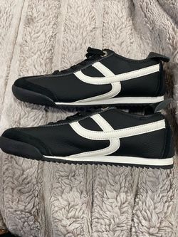 Black and White Low-Top Sneakers