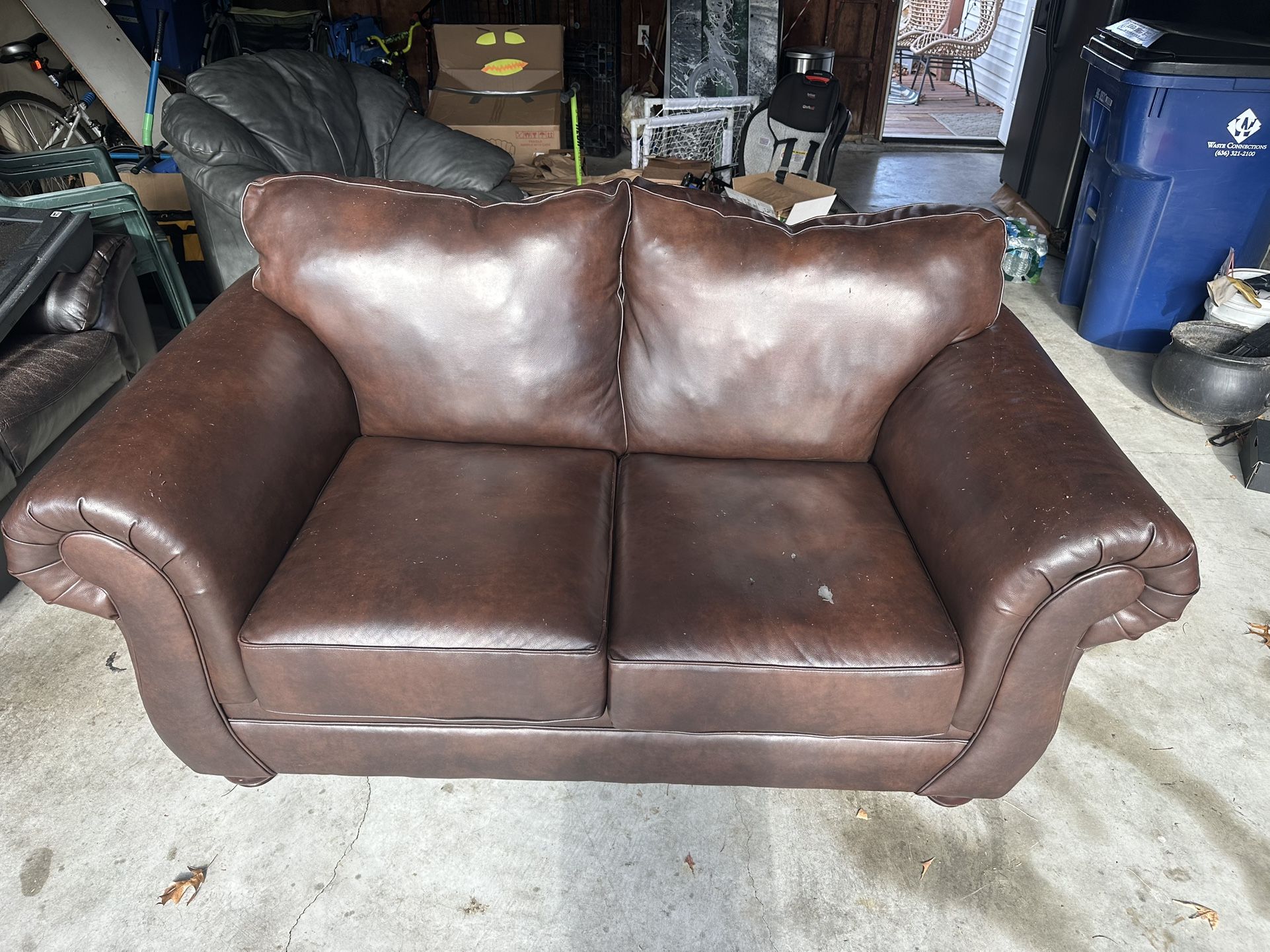 Very Comfy Brown Leather Couch