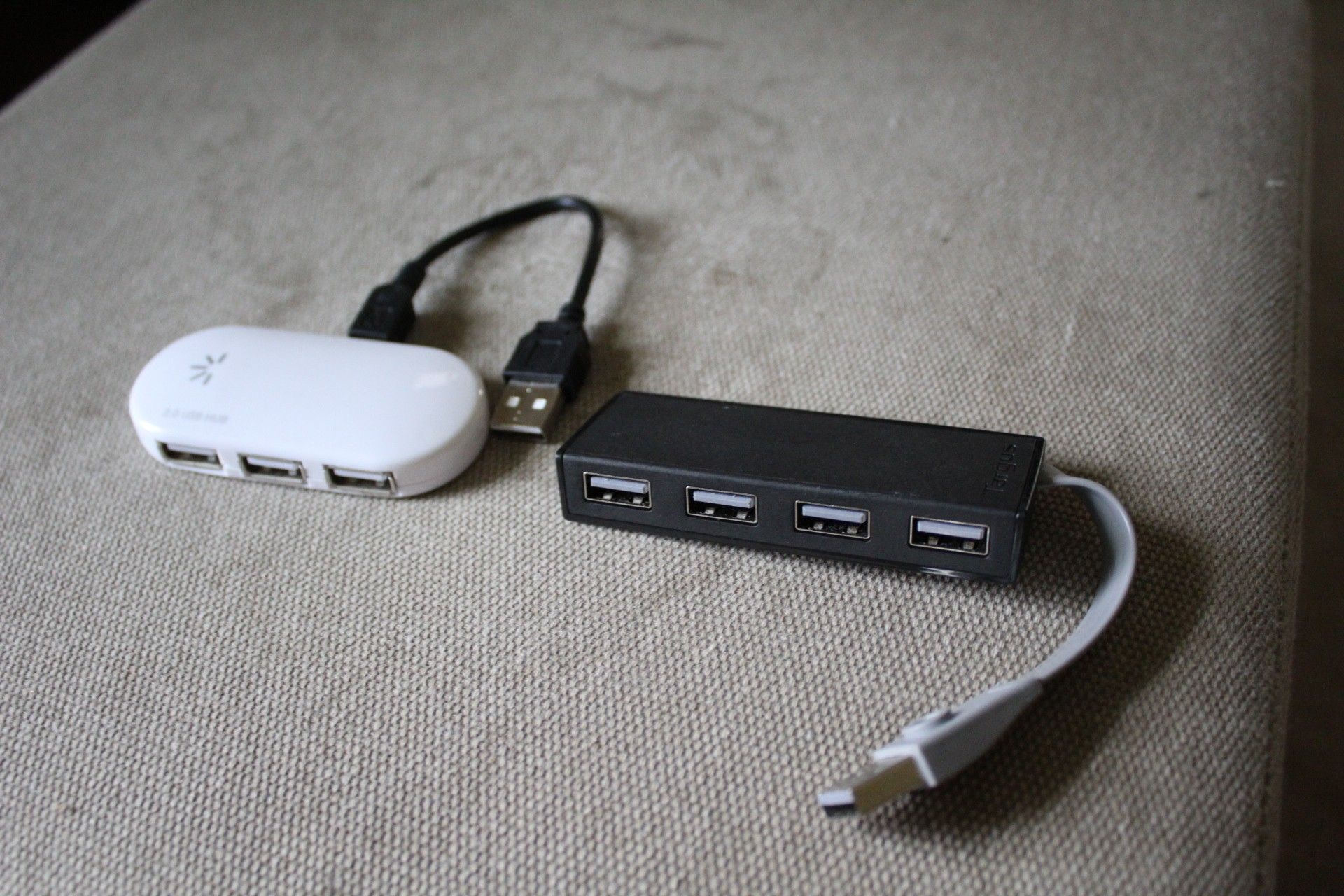 (2) USB one to four expansion (1) is a Targus & (1) is a Logistic