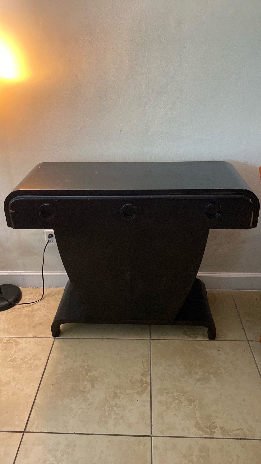 Art Deco style "waterfall" console table