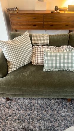 Petit Decorative Green Gingham Heather Taylor Pillow & Case 