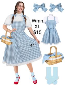 Dorothy Wizard of Oz Wicked Women XL Halloween Costume with basket