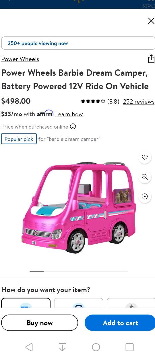 Power wheels barbie dream online camper for sale