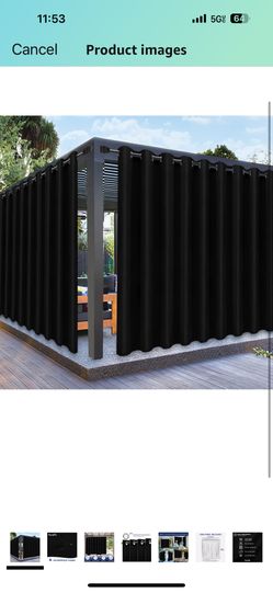 PureFit Outdoor Curtains for Patio Waterproof Weatherproof, UV and Fade Resistant Outside Curtains for Gazebo, Front Porch, Pergola, Sun Blocking Priv