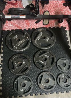 barbell and weights cap plates