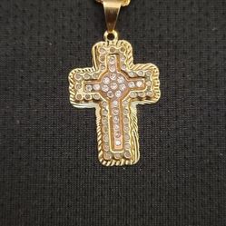 10k Gold - Rope Chain w Cross