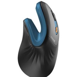 ProtoArc Ergonomic Mouse, EM11 NL Bluetooth Rechargeable Wireless Vertical Mouse, 3 Multi-Device Connectivity for Computer/PC/Laptop, 2.4GHz Optical M