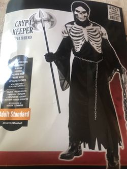 Crypt Keeper Skeleton Reaper Costume Hloween Adult Plus Size