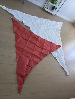 Brand new Sun Shade Sail Triangle Waterproof 8'×8'×'8' Terracotta Red and 12'×12'×12' White