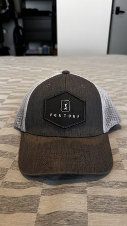 Classic PGA Tour Golf Hat – Grey White Mesh – Adjustable Snapback