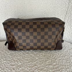 Authentic Louis Vuitton Brown Checkered Unisex Travel Toiletry Bag