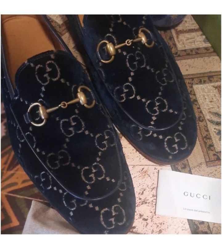 Gucci Blue Loafers with Horsebit Detail