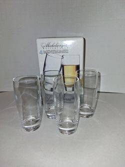 NEW Luigi Bormioli Michelangelo Italy 2.5 oz hand blown crystal liquer glasses set of 4 $10 FIRM