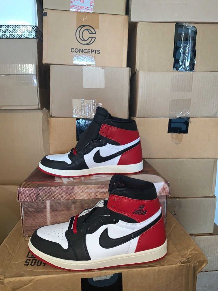 Brand New Men's Nike Air Jordan Retro 1 High OG' Black Toe  Shoes Size 11,10.5&9.5 Only 