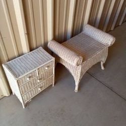 WICKER Furniture 8 Pieces Chairs Sofa Table Seat Chair Hamper Cabinet Drawer Patio Loveseat Indoor Bench Shabby Chic Outdoor Set 
