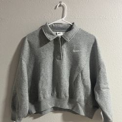 NIKE SPORTSWEAR PHOENIX FLEECE 3/4-SLEEVE CROP POLO SWEATSHIRT