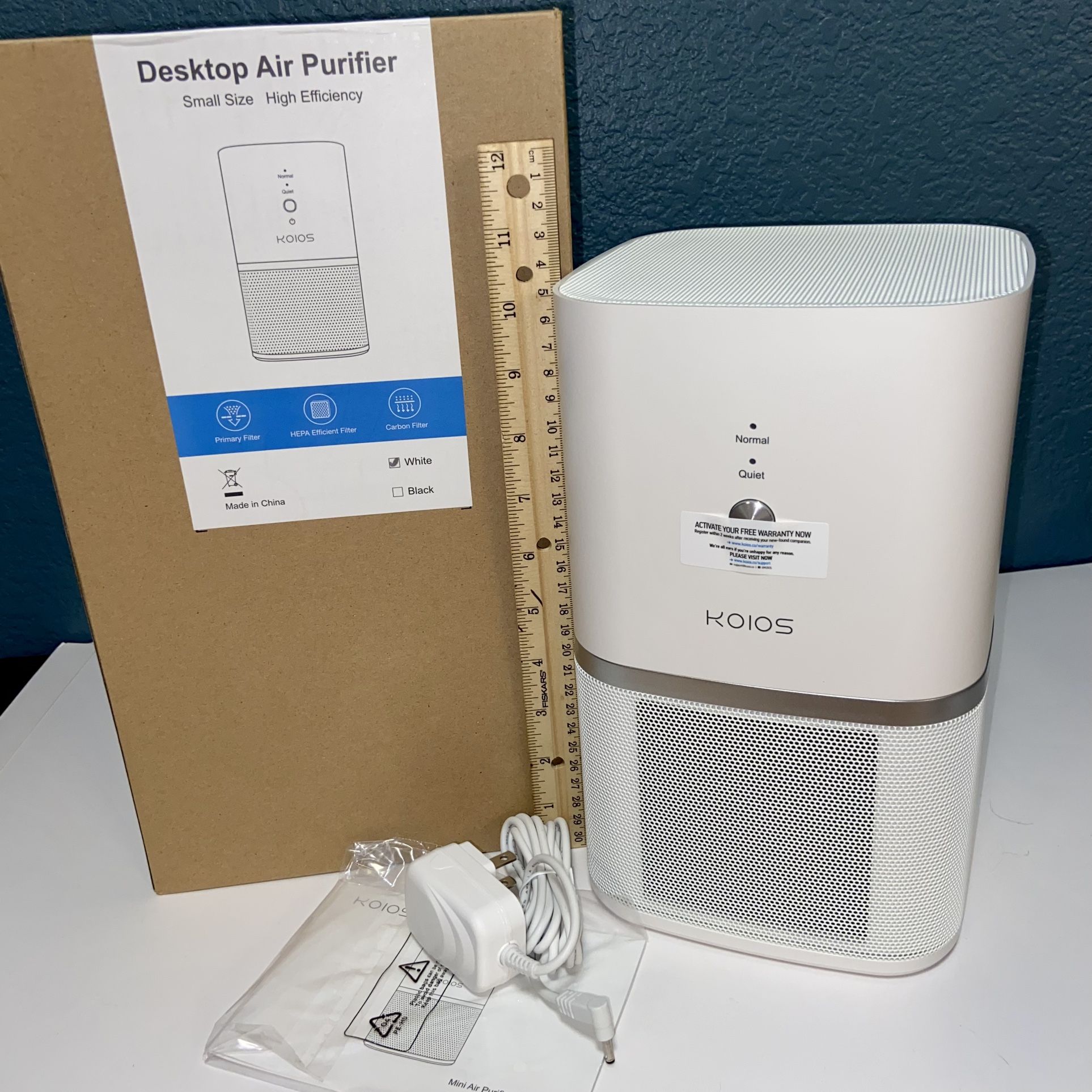 NEW TRUE HEPA AIR PURIFIER COMPACT HOME PETS ODOR SMOKE PORTABLE QUIET WHITE