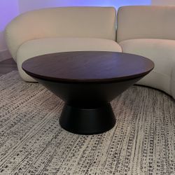 Burrow “Kettle” Coffee Table – Walnut / Black Metal