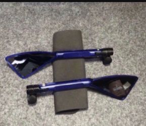 Motorcycle Mirrors (anodized Aluminum) Set Of 2 Blue