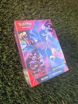 The image shows a Pokémon TCG: Scarlet & Violet—Destined Rivals Booster Bundle containing 6 booster packs new. Make me a good offer