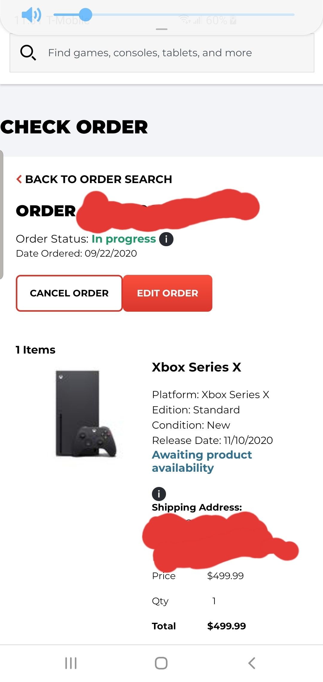 Hit on the pre order xbox one x series