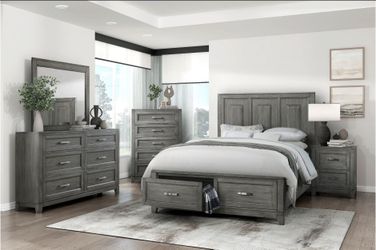 4 Pc Gray Finish Queen size Bedroom set