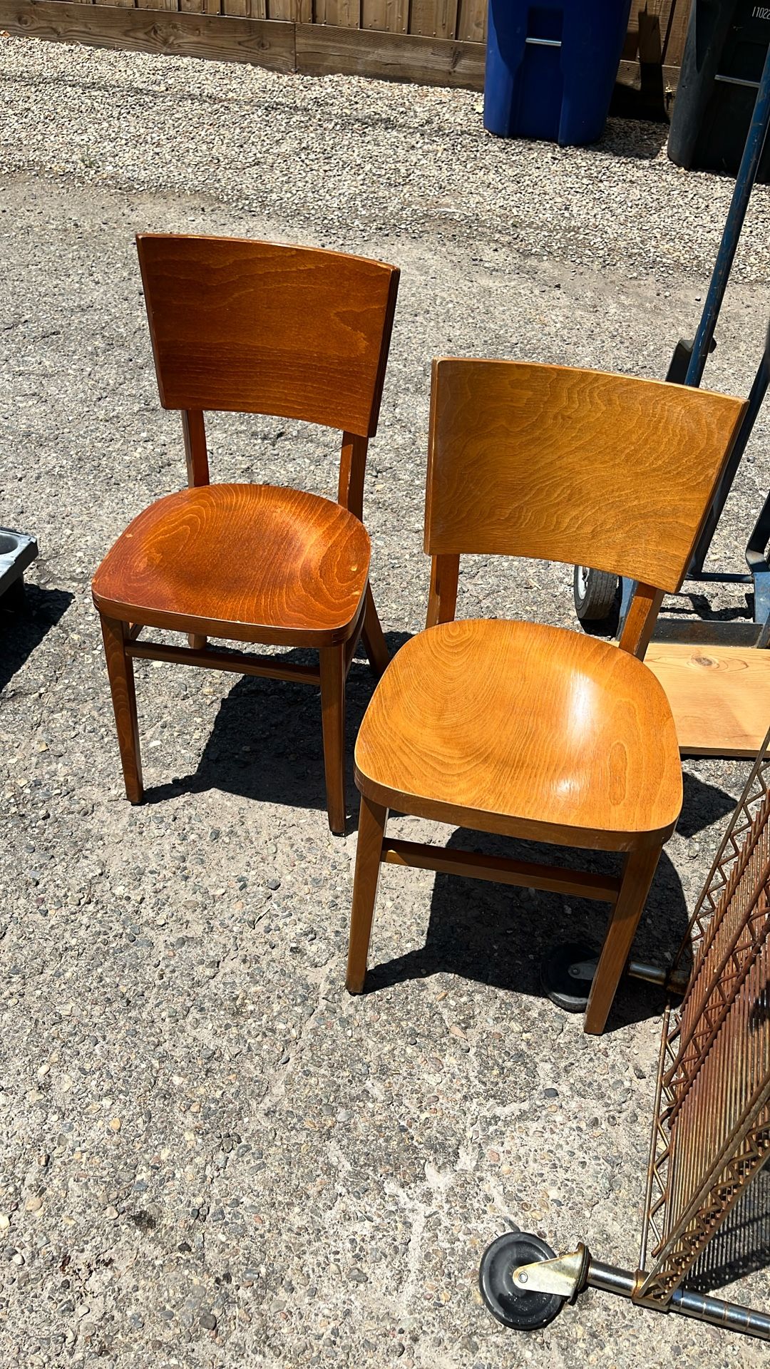 Restaurant Chairs- Wooden W/ Inlay Design $10 Ea Or 4/$25