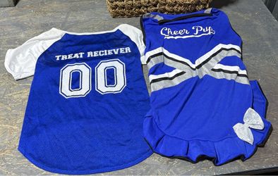 Large Halloween Dog Costume Set – Jersey and Cheerleader Outfits