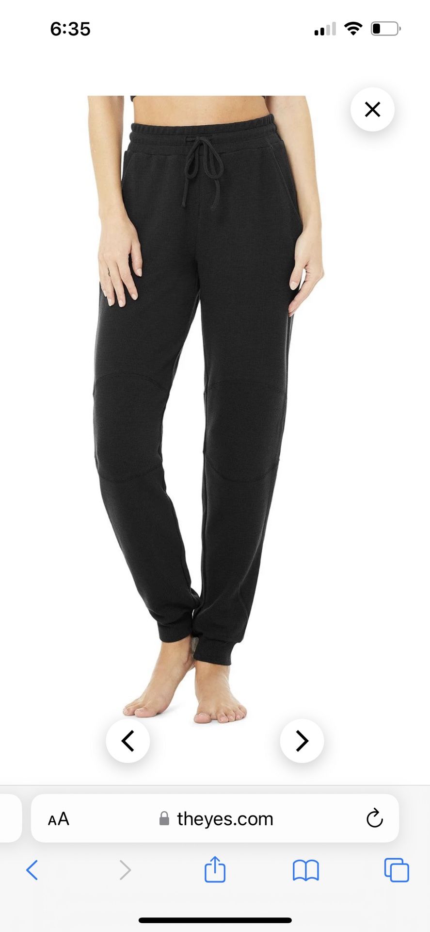 Alo Yoga Aloyoga MICRO WAFFLE FIRESIDE SWEATPANT Joggers - black