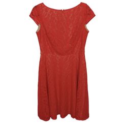 Black Label By Evan Picone Womens Sheath Dress Size 8 Red Cap Sleeve Knee Length