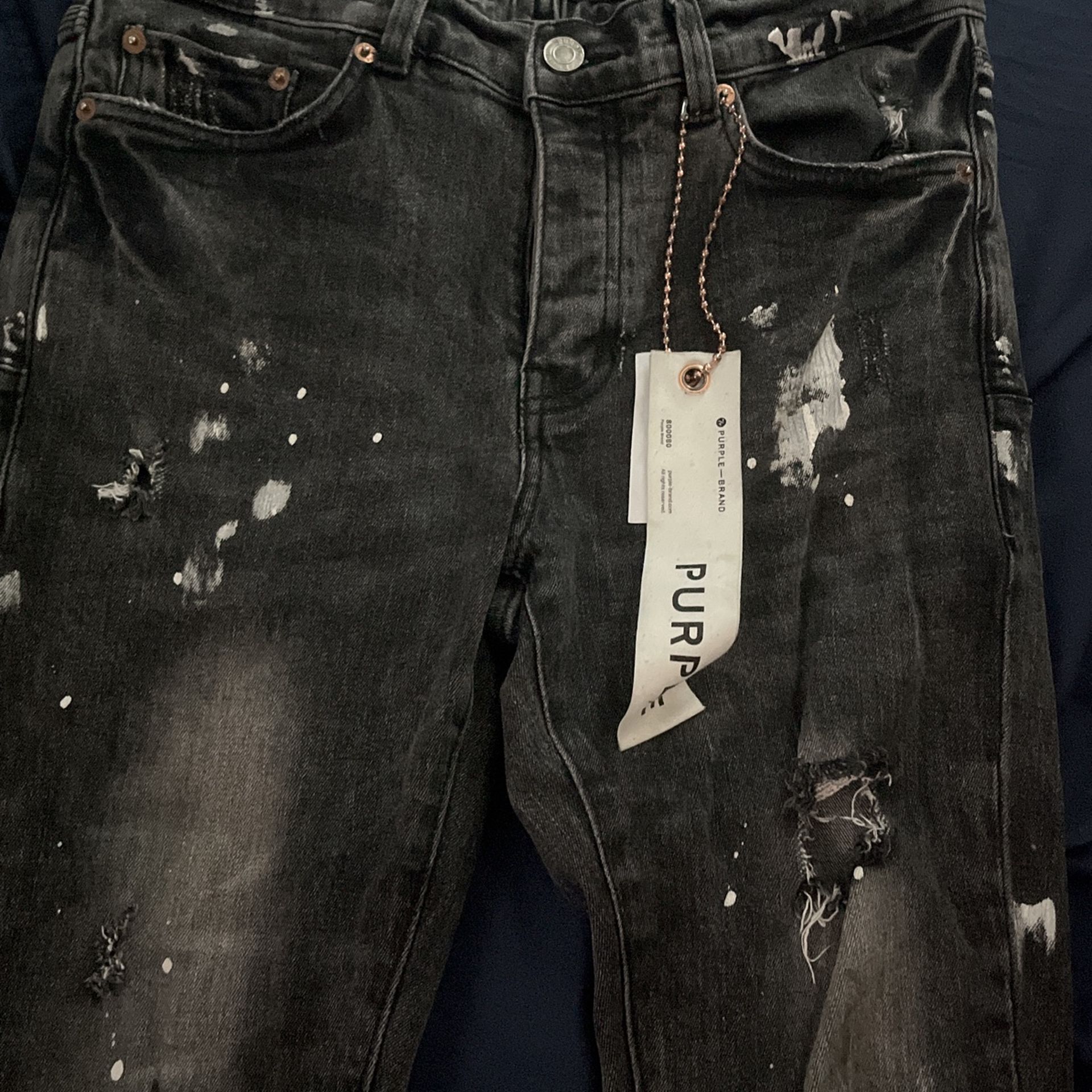 Grey Purple Jeans