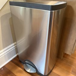simplehuman Stainless Steel Step Trash Can Soft Close Lid