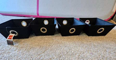 Studio 3B Shallow Grommet Tote, Black -10.5"x14.5"x5"