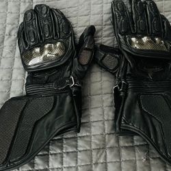 ICON Carbon Long Leather Motorcycle Gloves