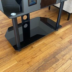 Small Black Glass TV stand