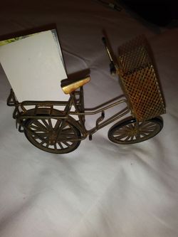 Copper Bicycle Desk Figure