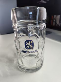Löwenbräu Glass Beer Stein Mug