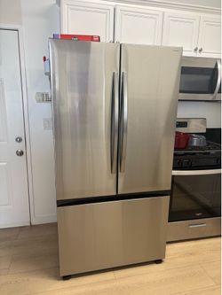 Samsung - 36 in. Wide 32 cu. ft. 3-Door French Door Smart Refrigerator with Dual Auto Ice Maker - Stainless Steel