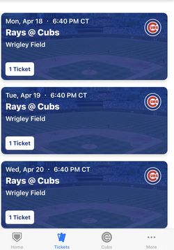 Chicago cubs ticket
