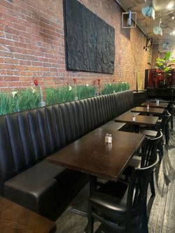 Black banquette 3 pieces 6’ each