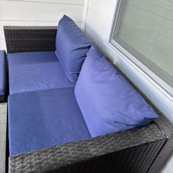 Blue Patio Sectional 